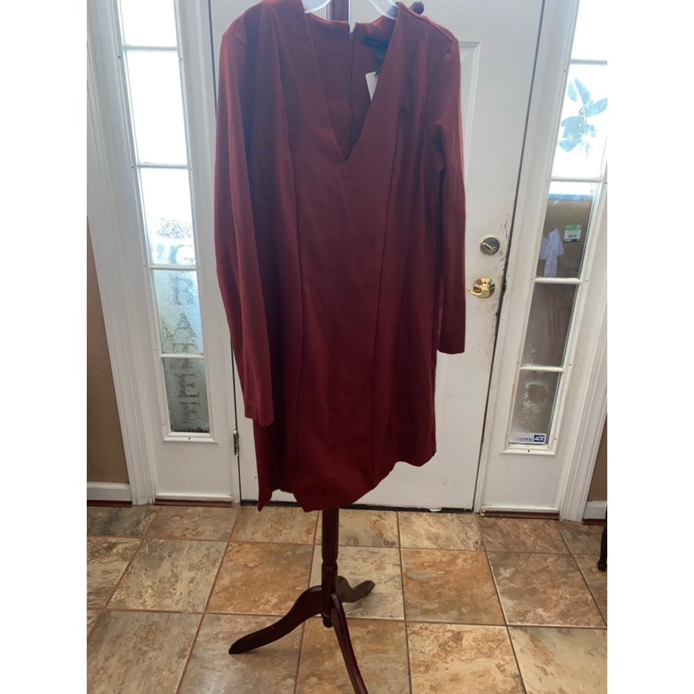 Women's FOREST LILY Rust Long Sleeve Dress XL